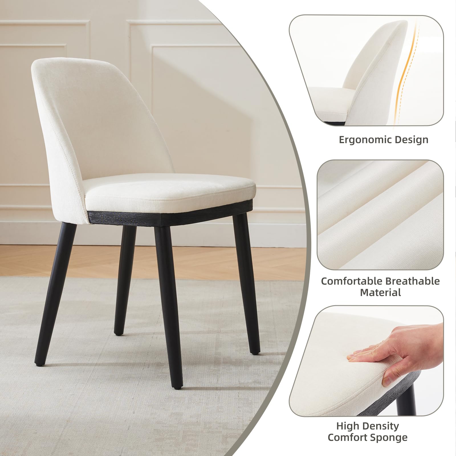 Garvee Esszimmerstühle in Beige Detailansicht