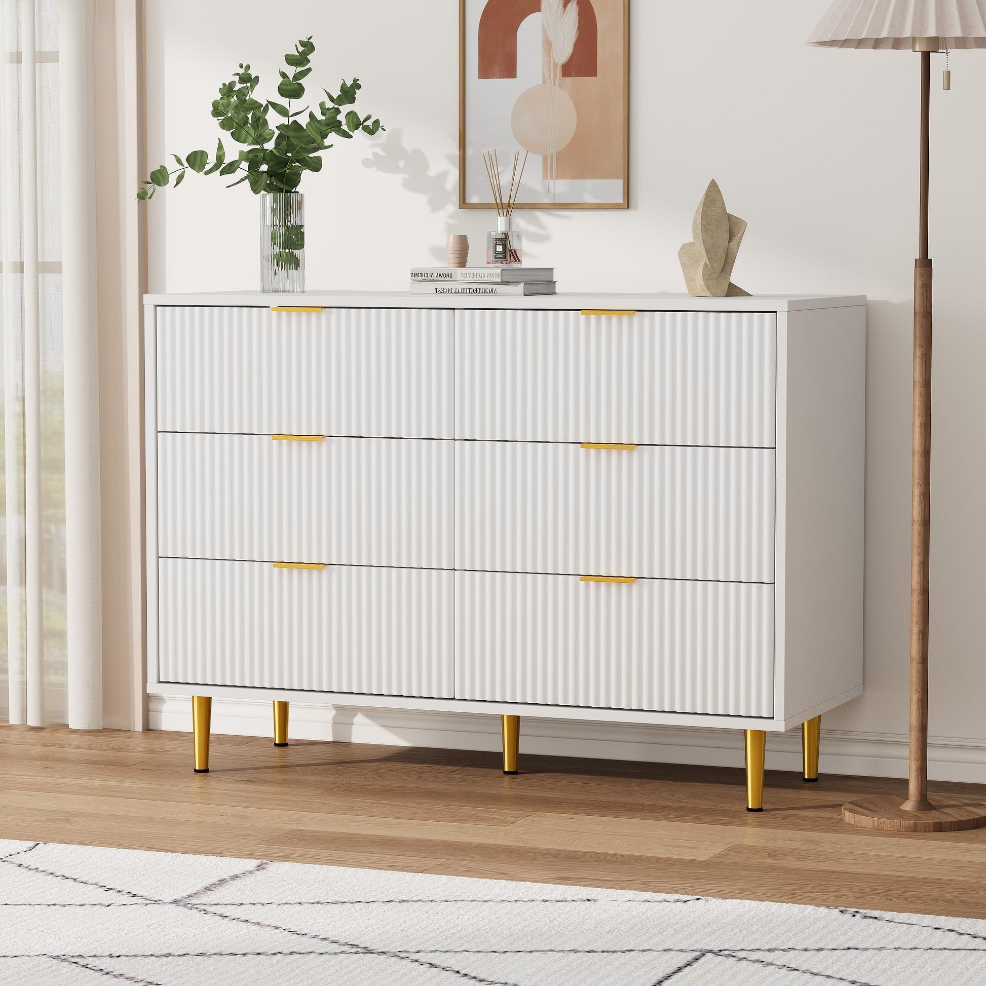 Moderne GARVEE Kommode mit 6 Schubladen für Schlafzimmer und Wohnraum